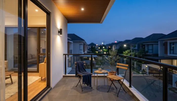 balkon desain rumah minimalis 2 lantai