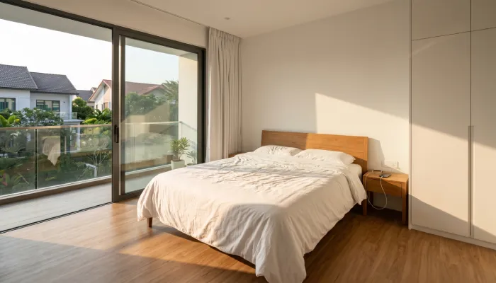 kamar tidur desain rumah minimalis 2 lantai