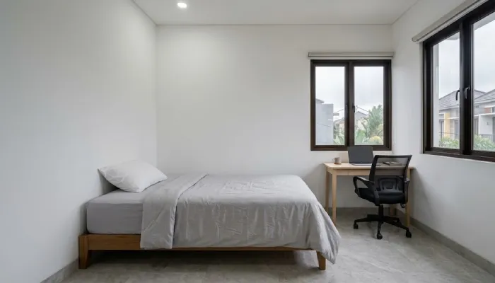 kamar tidur tamu desain rumah minimalis 2 lantai
