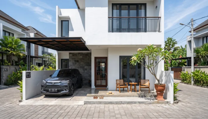 teras desain rumah minimalis 2 lantai
